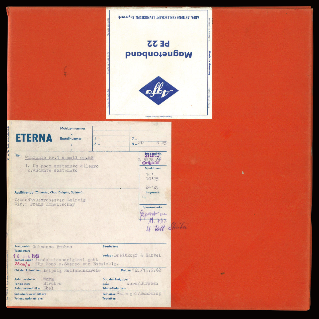 Revox Master Tape, JOHANNES BRAHMS - SYMPHONY NO. 1