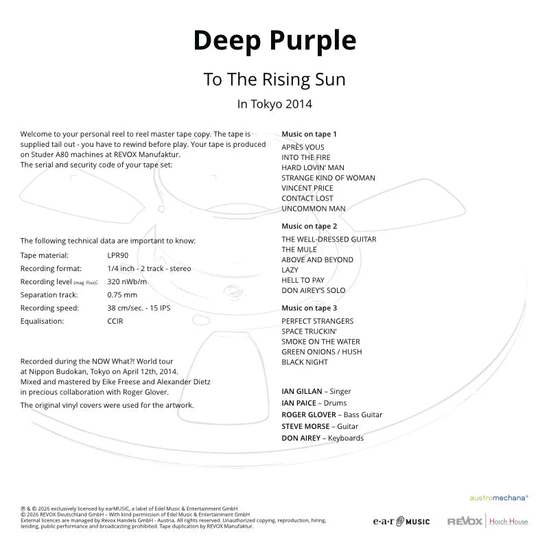 Grandmaster Kassette DEEP PURPLE - TO THE RISING SUN (Doppelkassette)
