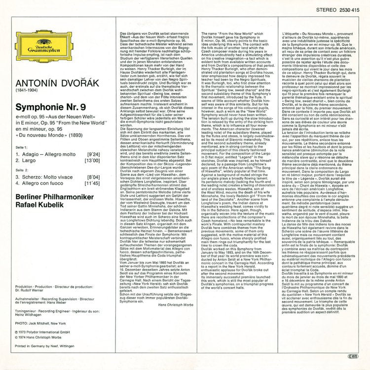 Revox Master Tape, ANTONÍN DVOŘÁK - SYMPHONIE NR. 9 E-DUR OP. 95