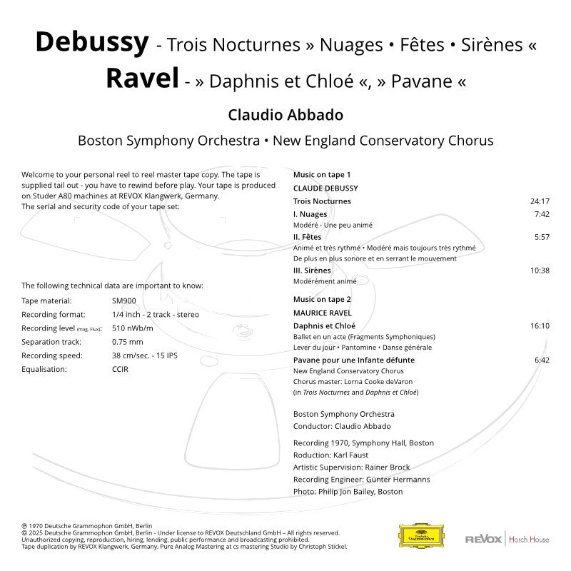 Revox Master Tape, DEBUSSY – TROIS NOCTURNES – RAVEL – DAPHNIS ET CHLOÉ
