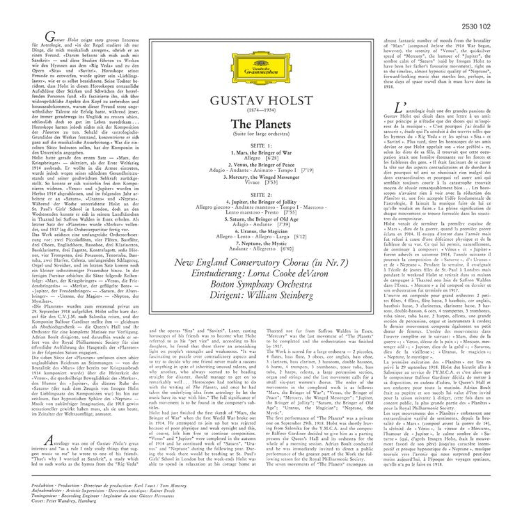 Revox Master Tape, GUSTAV HOLST - THE PLANETS
