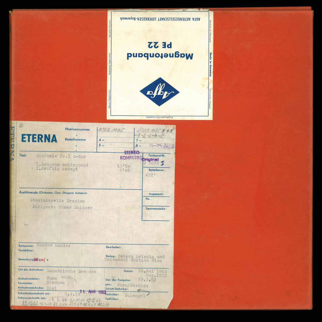 Revox Master Tape, GUSTAV MAHLER - SYMPHONY NO. 1 D MAJOR