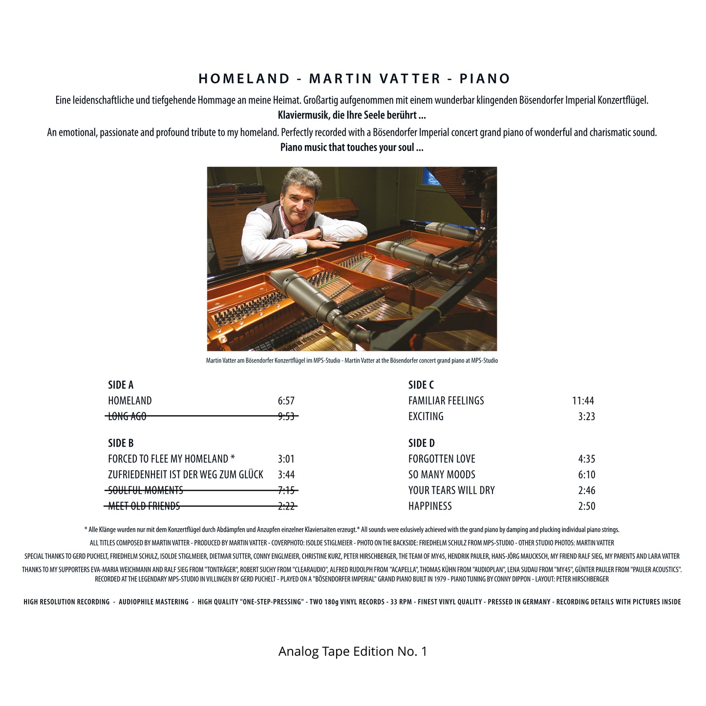 Revox Master Tape, MARTIN VATTER - HOMELAND
