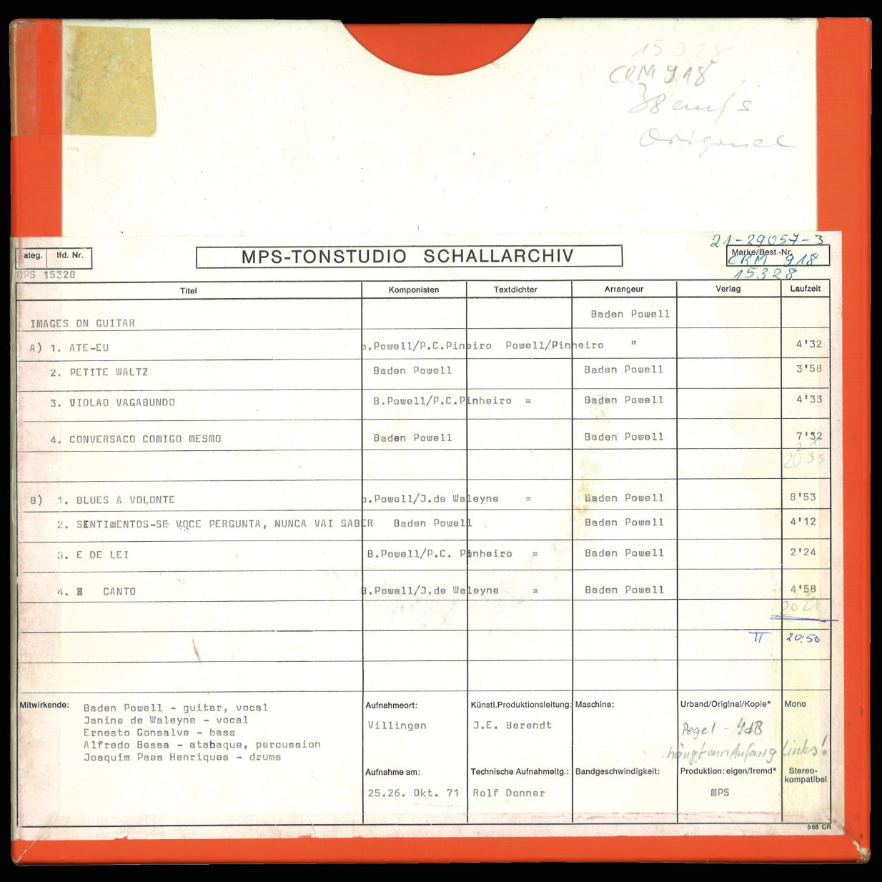 Revox Master Tape, BADEN POWELL - IMAGES ON GUITAR