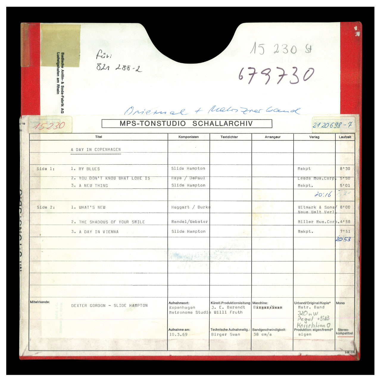 Revox Master Tape, DEXTOR GORDEN - A DAY IN COPENHAGEN