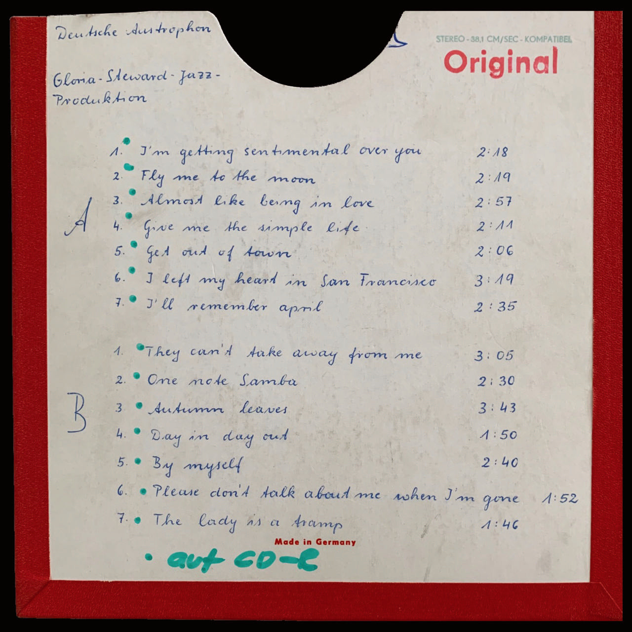 Revox Master Tape, GLORIA STEWARD - JAZZ FOR DANCING