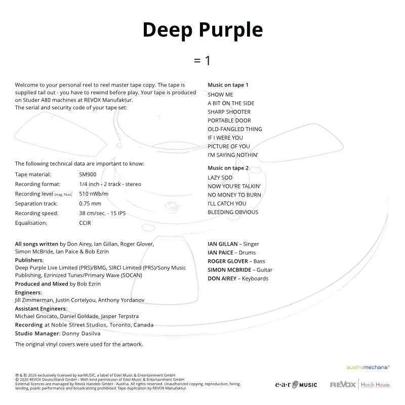 Grandmaster Kassette DEEP PURPLE - =1