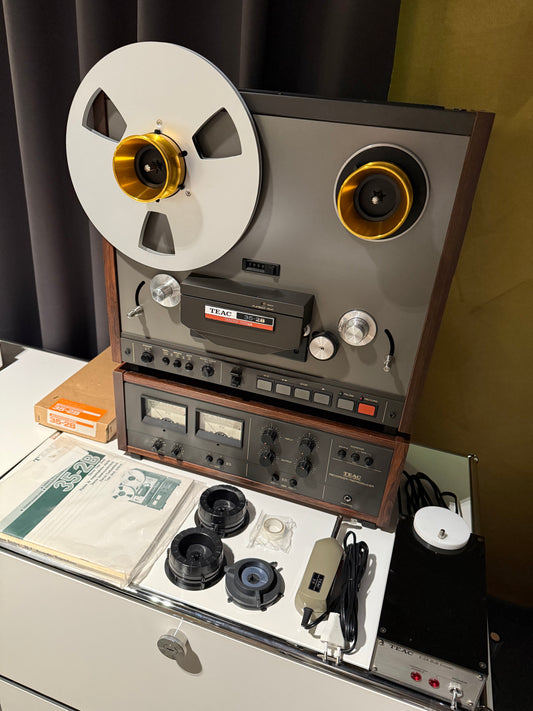 Teac 35-2B, 2-Spur Master-Spulendeck mit integriertem DBX-Rausch unterdrückungssystem und vielem Zubehör Occasion