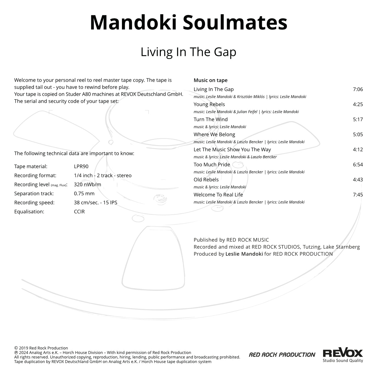 Revox Master Tape, MANDOKI SOULMATES - LIVING THE GAP