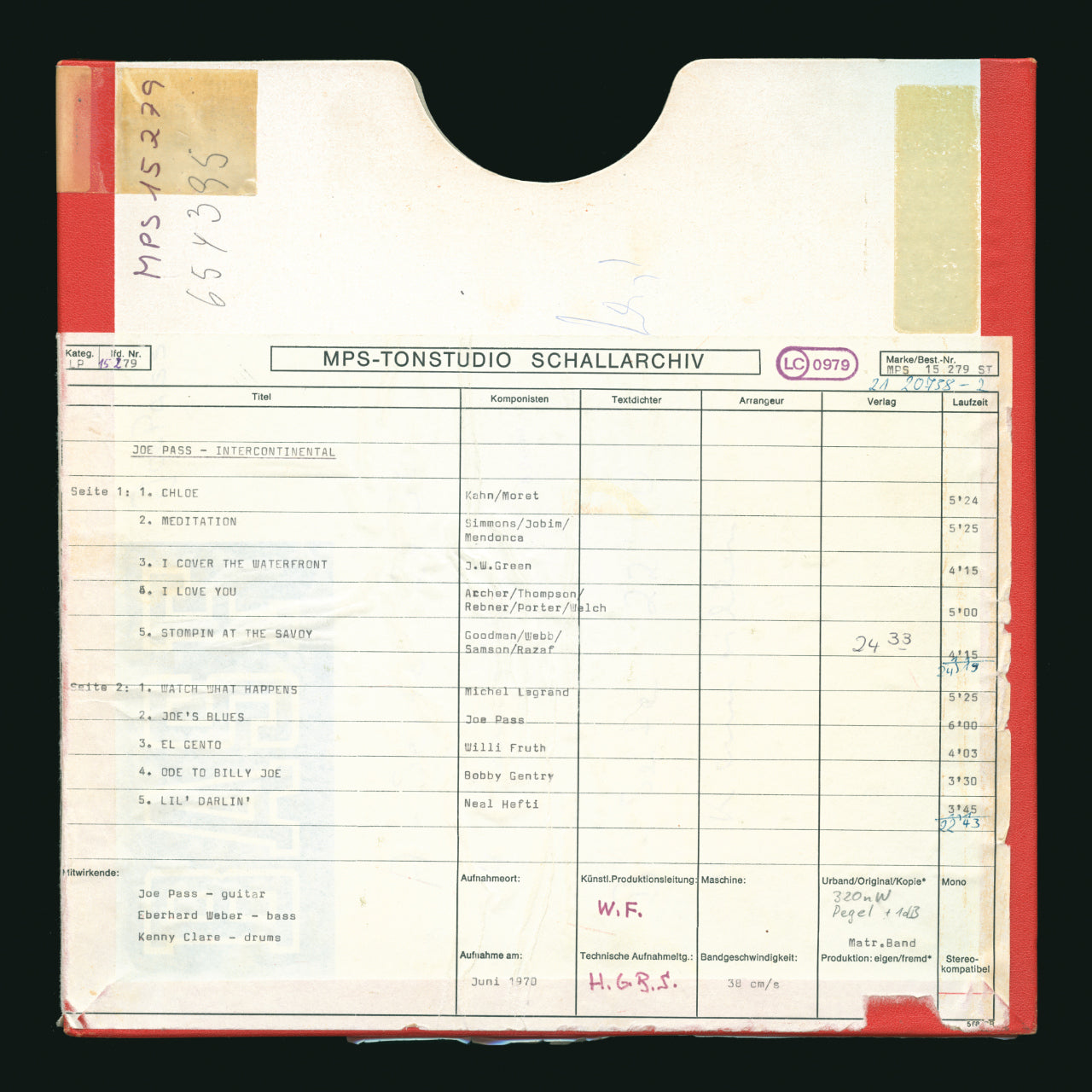 Revox Master Tape, JOE PASS - INTERCONTINENTAL