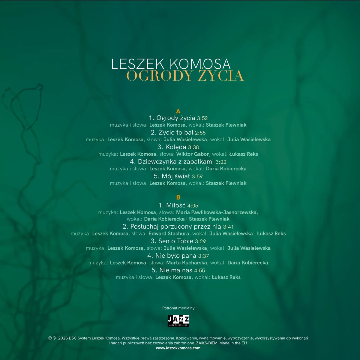 Revox Master Tape, LESZEK KOMOSA - OGRODY ŻYCIA