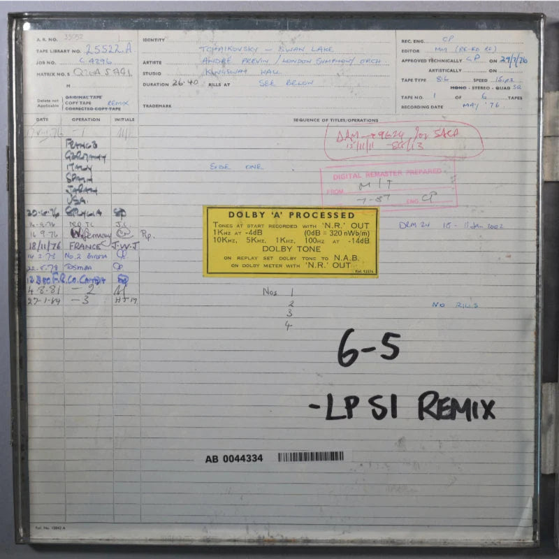 Revox Studio Master Tape, TSCHAIKOWSKI - SCHWANENSEE