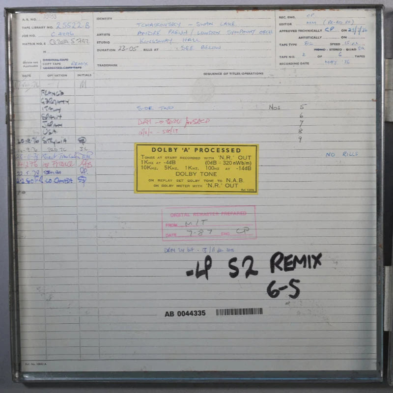 Revox Studio Master Tape, TSCHAIKOWSKI - SCHWANENSEE