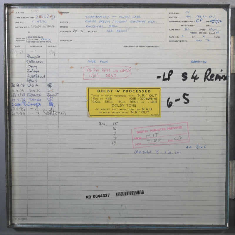 Revox Studio Master Tape, TSCHAIKOWSKI - SCHWANENSEE