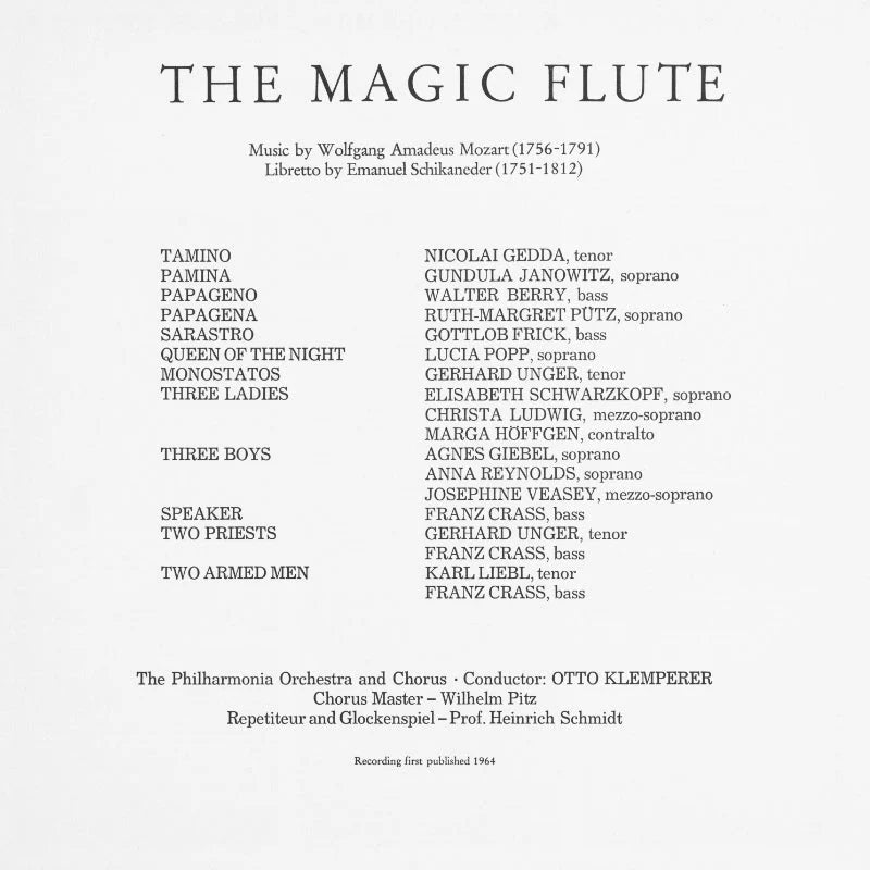 Revox Studio Master Tape, MOZART - DIE ZAUBERFLÖTE