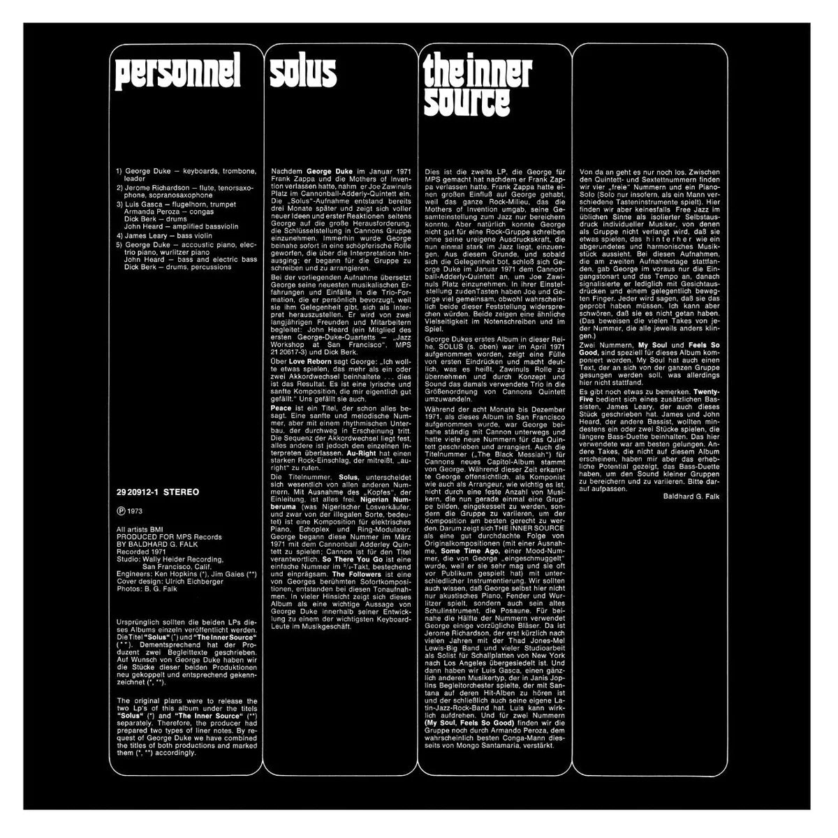 Revox Master Tape, GEORGE DUKE - THE INNER SOURCE