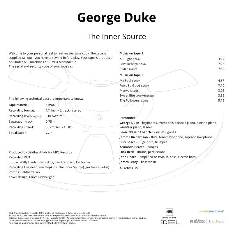 Revox Master Tape, GEORGE DUKE - THE INNER SOURCE