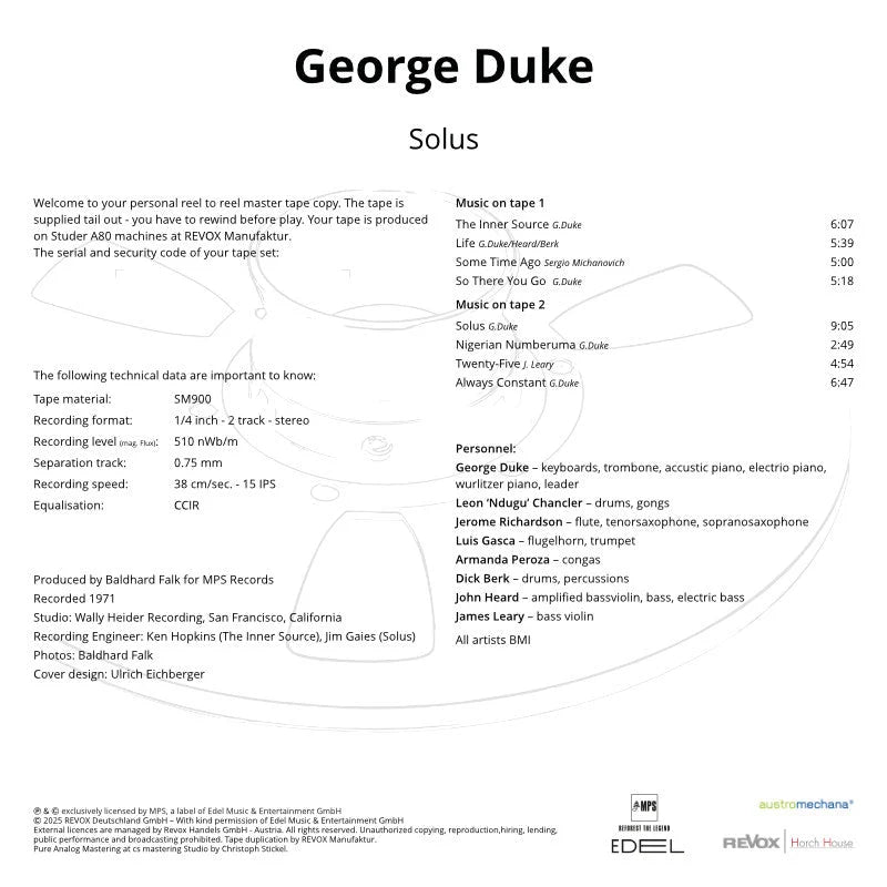 Revox Master Tape, GEORGE DUKE - SOLUS