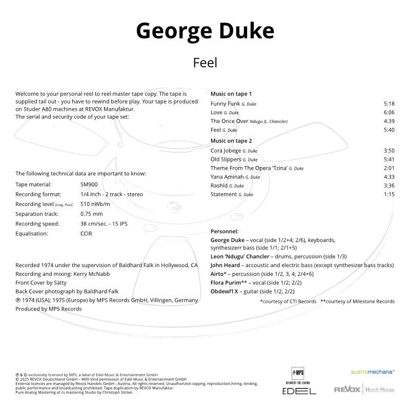 Revox Master Tape, GEORGE DUKE - FEEL