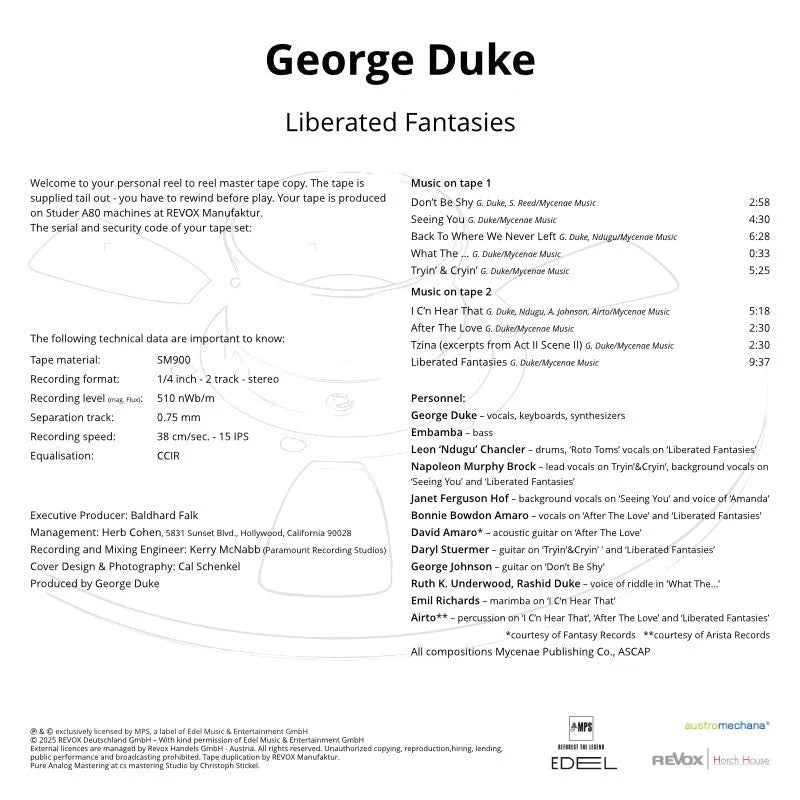Revox Master Tape, GEORGE DUKE - LIBERATED FANTASIES