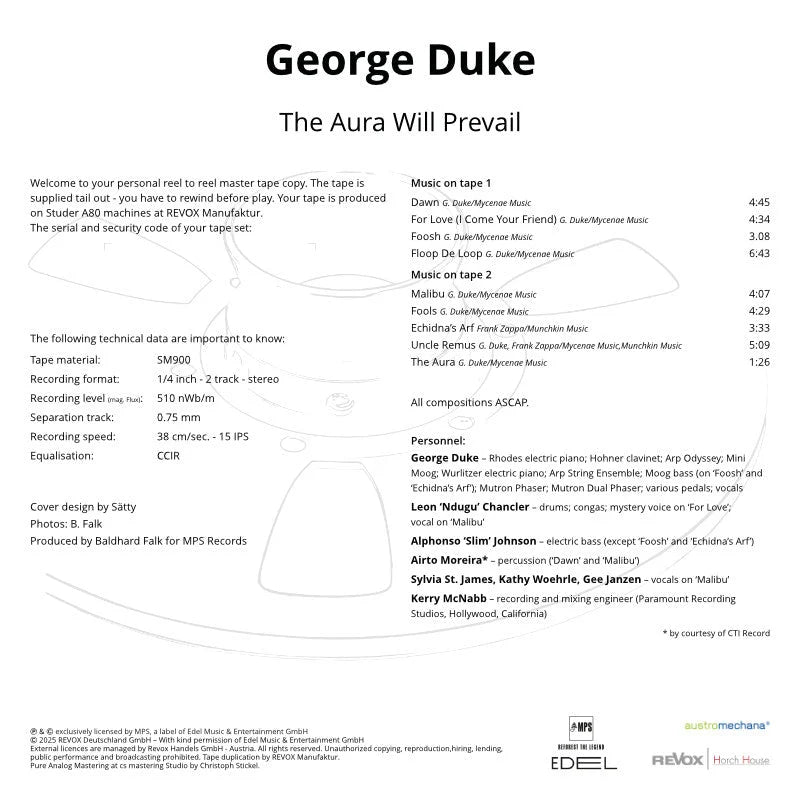 Revox Master Tape, GEORGE DUKE - THE AURA WILL PREVAIL