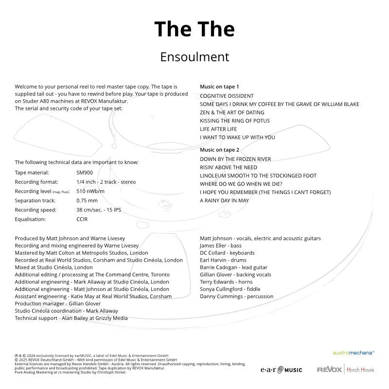Revox Master Tape, THE THE - ENSOULMENT