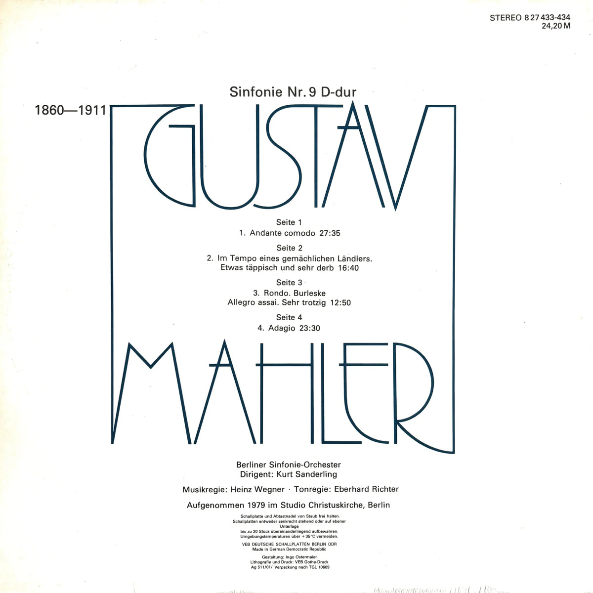 Revox Master Tape, GUSTAV MAHLER - SINFONIE NR. 9