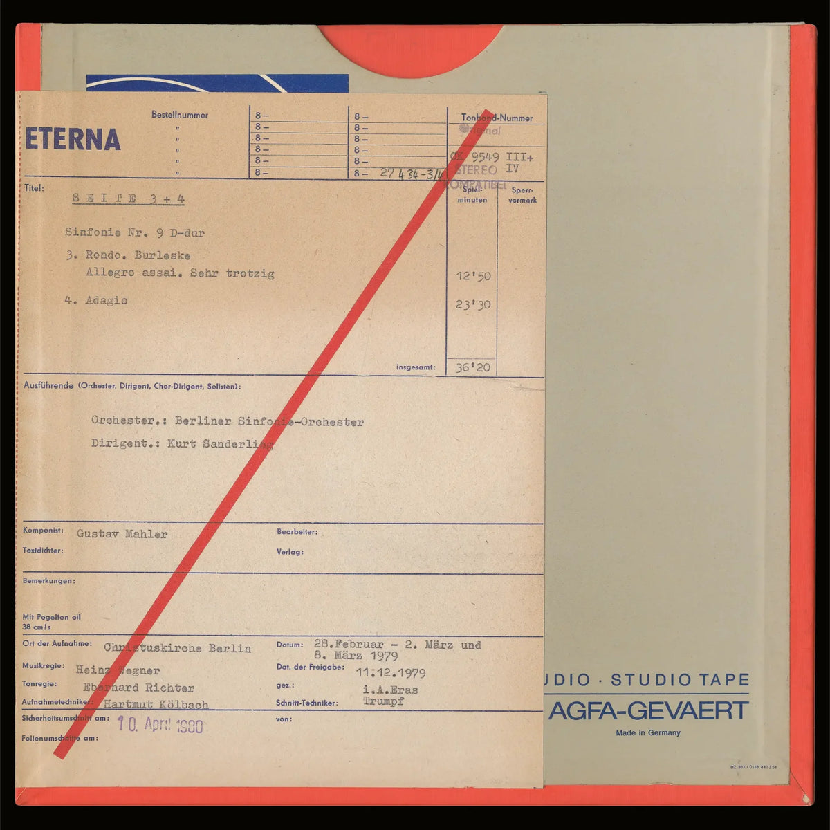 Revox Master Tape, GUSTAV MAHLER - SINFONIE NR. 9
