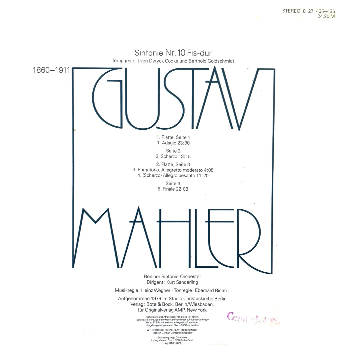 Revox Master Tape, GUSTAV MAHLER - SINFONIE NR. 10