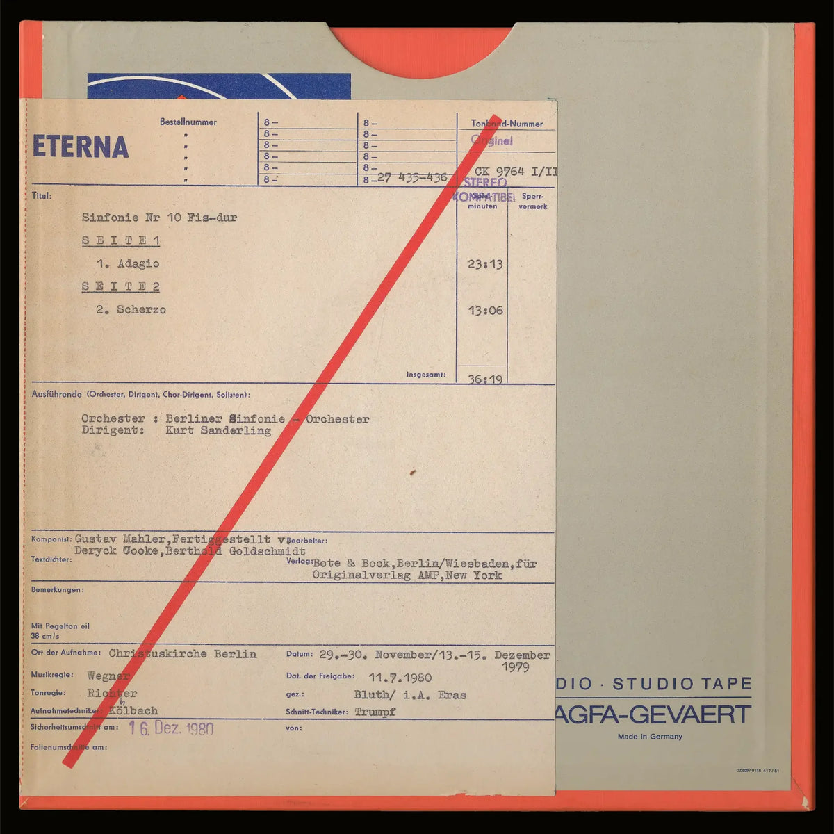 Revox Master Tape, GUSTAV MAHLER - SINFONIE NR. 10