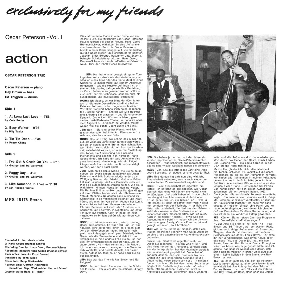 Revox Master Tape, OSCAR PETERSON - ACTION