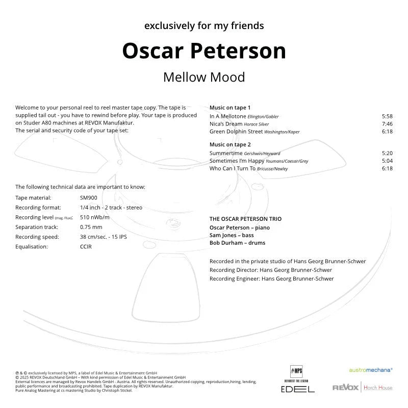 Revox Master Tape, OSCAR PETERSON - MELLOW MOOD