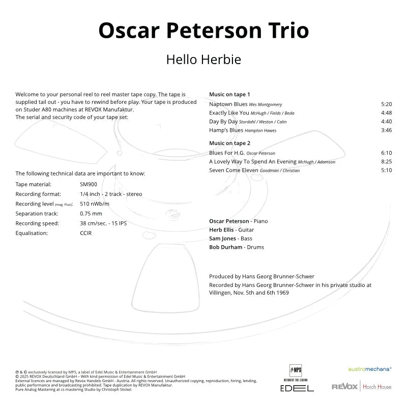 Revox Master Tape, OSCAR PETERSON - HELLO HERBIE