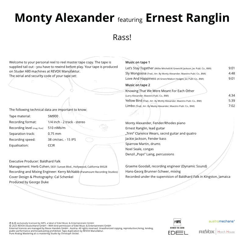Revox Master Tape, MONTY ALEXANDER FEAT. ERNEST RANGLIN - RASS!