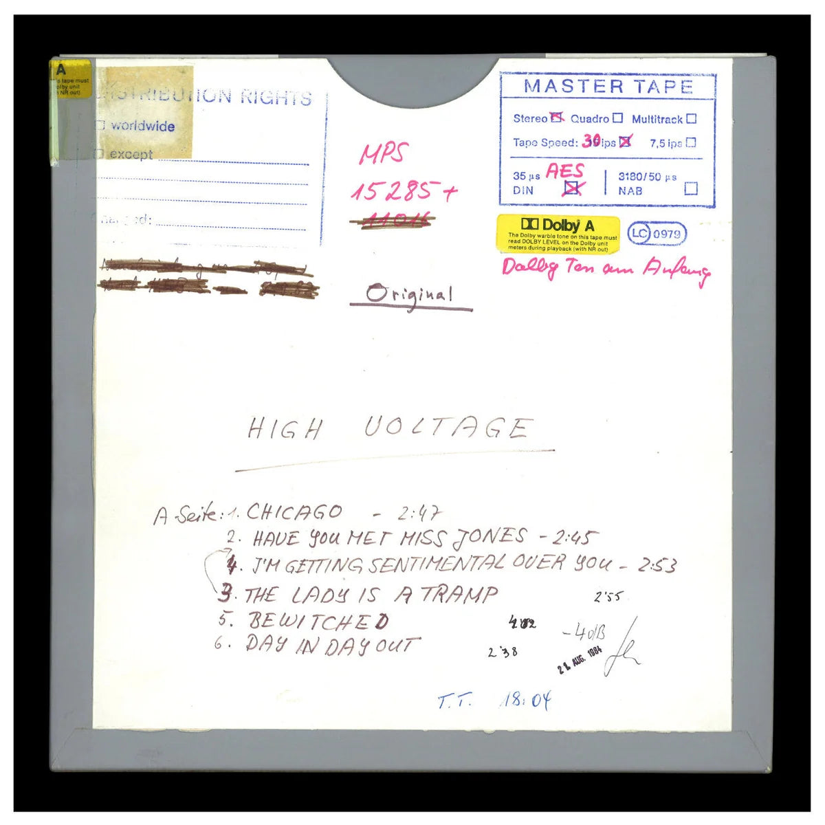 Revox Master Tape, THE COUNT BASIE ORCHESTRA - HIGH VOLTAGE