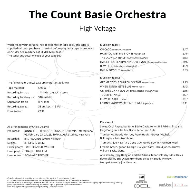Revox Master Tape, THE COUNT BASIE ORCHESTRA - HIGH VOLTAGE