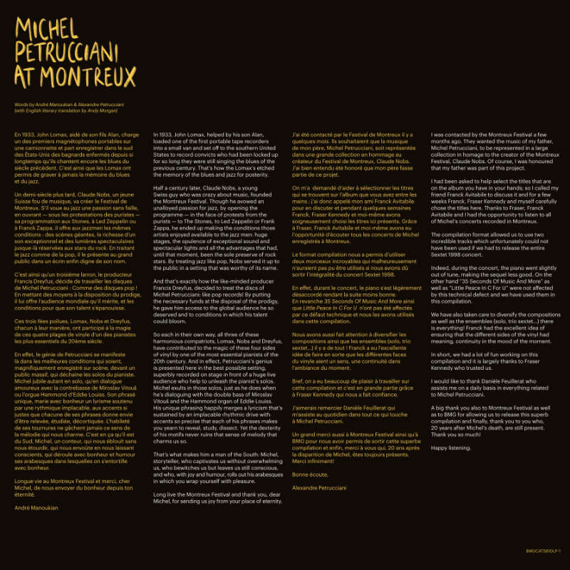 Revox Master Tape, MICHEL PETRUCCIANI - THE MONTREUX YEARS