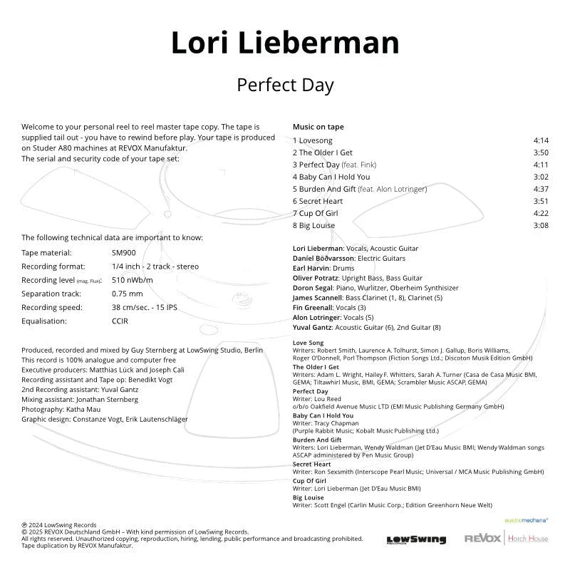 Revox Master Tape, LORI LIEBERMAN - PERFECT DAY