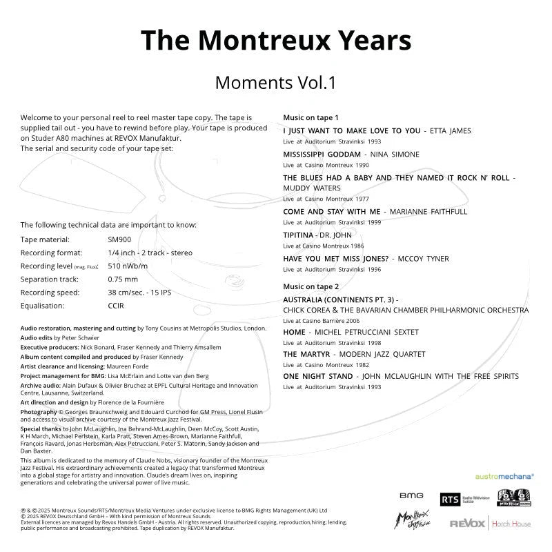 Revox Master Tape, THE MONTREUX YEARS - MOMENTS VOL. 1