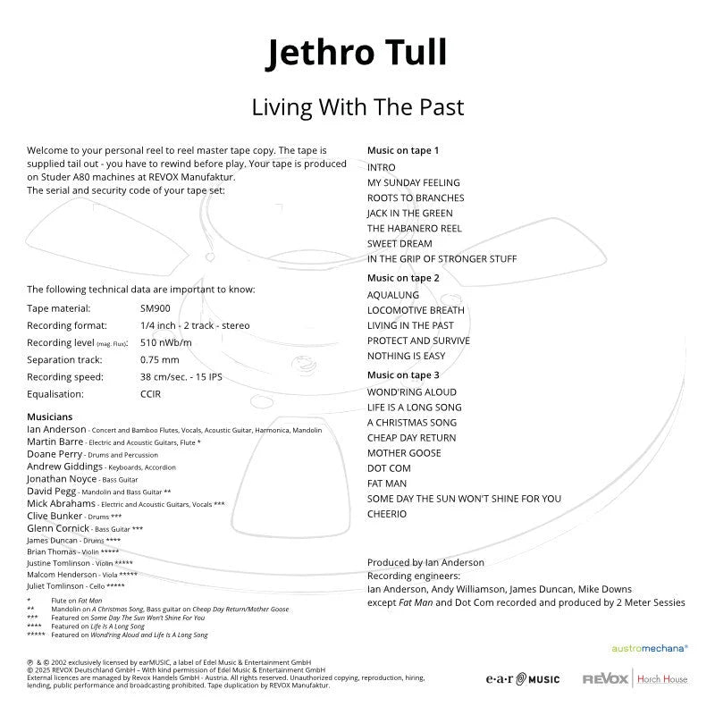 Revox Master Tape, JETHRO TULL - LIVING WITH THE PAST: LIVE