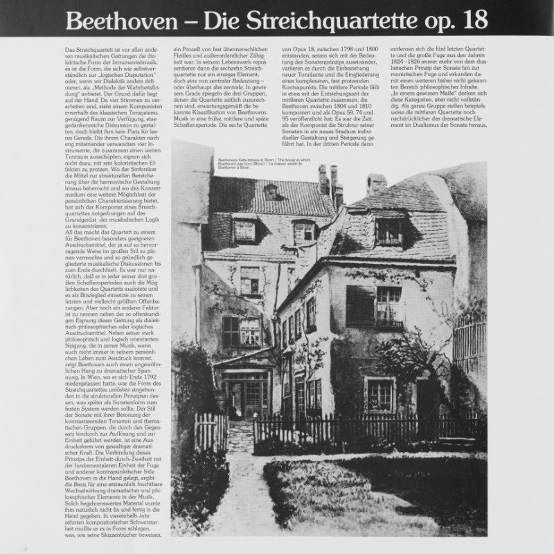 Revox Studio Master Tape, ALBAN BERG QUARTETT - BEETHOVEN DIE FRÜHEN STREICHQUARTETTE