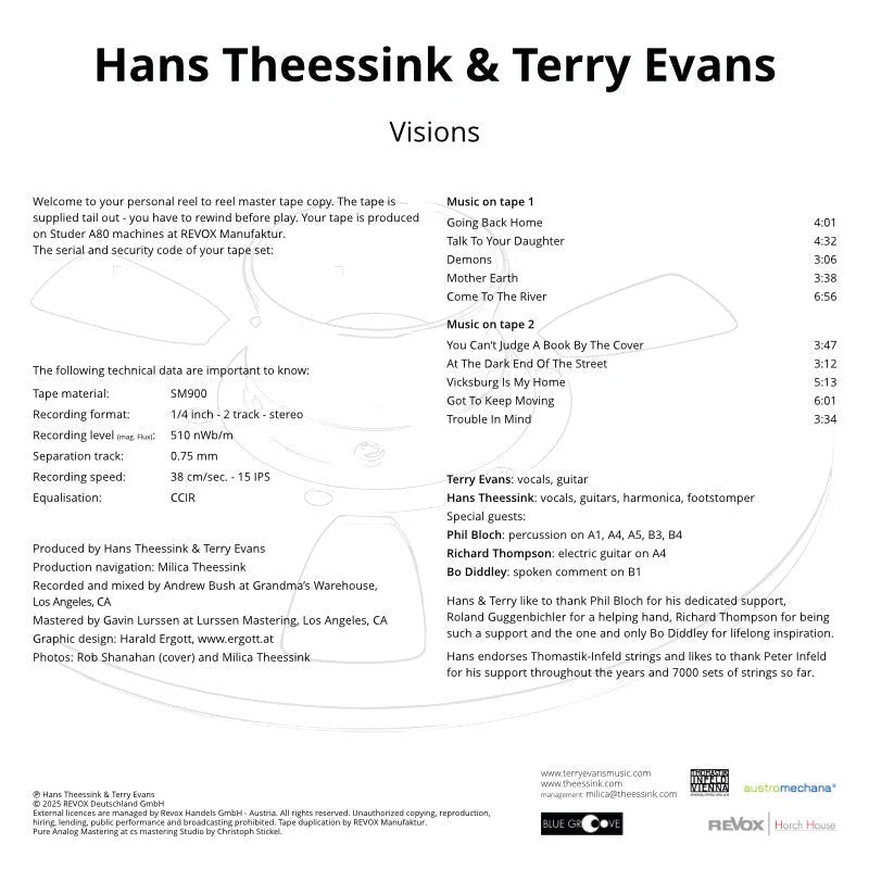 Revox Master Tape, HANS THEESSINK & TERRY EVANS - VISIONS