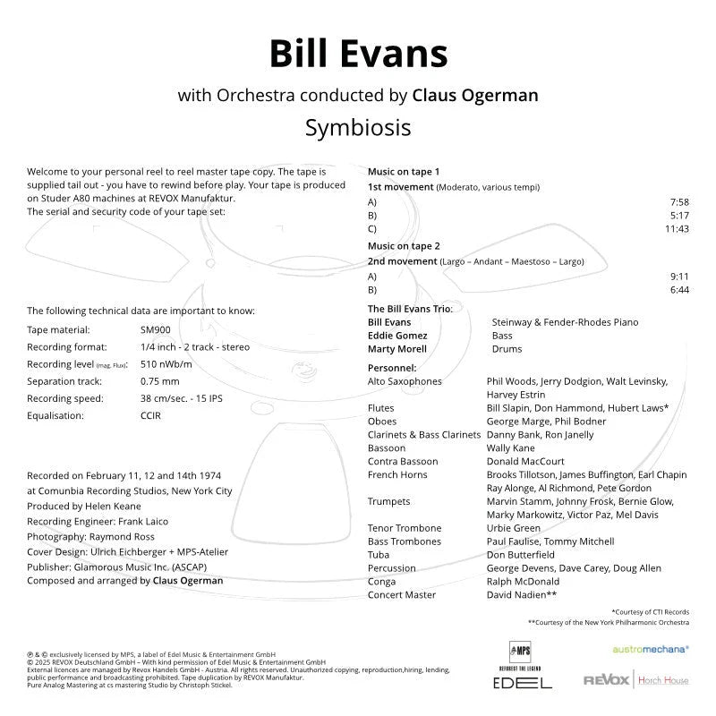 Revox Master Tape, BILL EVANS & CLAUS OGERMAN - SYMBOSIOS