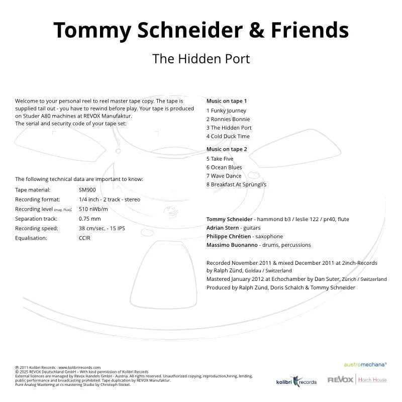 Revox Master Tape, TOMMY SCHNEIDER & FRIENDS - THE HIDDEN PORT