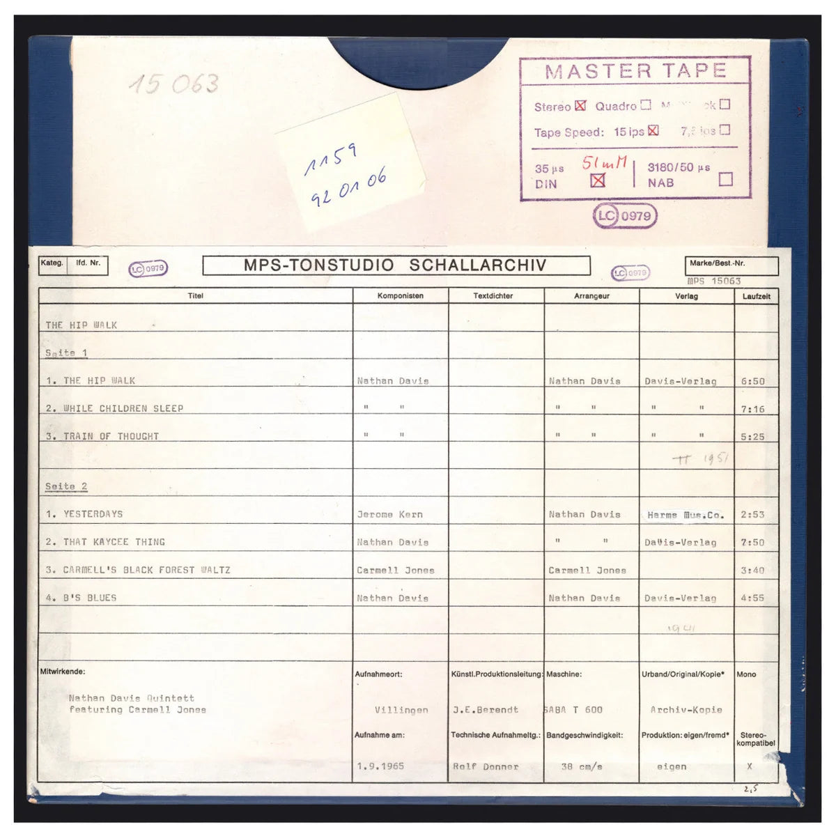 Revox Master Tape, FRIEDRICH GULDA - VARIATIONS SUR LES DIABELLI DE BEETHOVEN