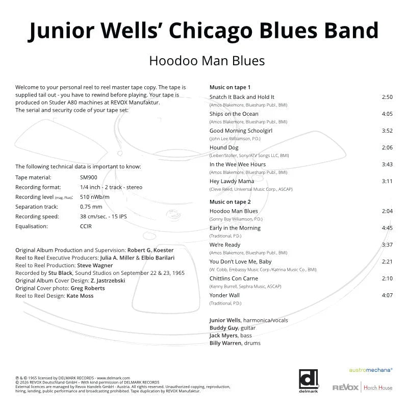 Revox Master Tape, JUNIOR WELLS' CHICAGO BLUES BAND - HOODOO MAN BLUES
